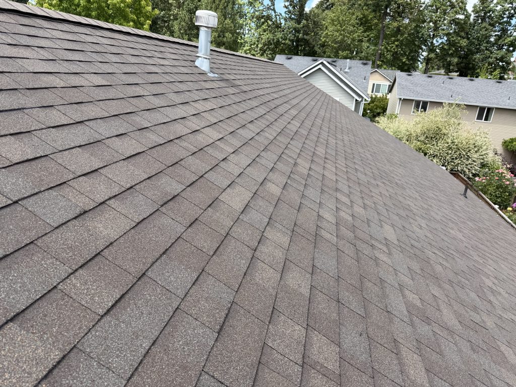 Roof replacement in progress near Sandy, Oregon, with new shingles and flashing by Best Roofing USA