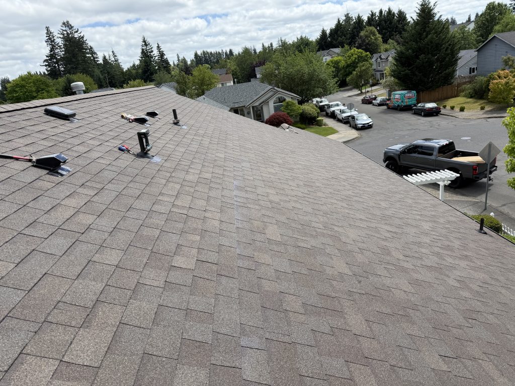 Completed Malarkey shingle roof in Gresham, Oregon, by Best Roofing USA